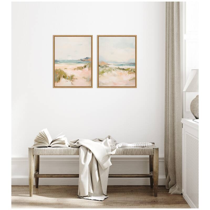 Kate and Laurel Natural Tranquil Landscape 2 Piece Framed Canvas Wall Art Set by Amy Lighthall