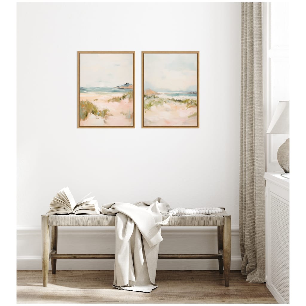 Kate and Laurel Natural Tranquil Landscape 2 Piece Framed Canvas Wall Art Set by Amy Lighthall