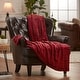 preview thumbnail 19 of 64, Chanasya Faux Fur Embossed Textured Throw Blanket 50 x 65 Inches - Red Maroon