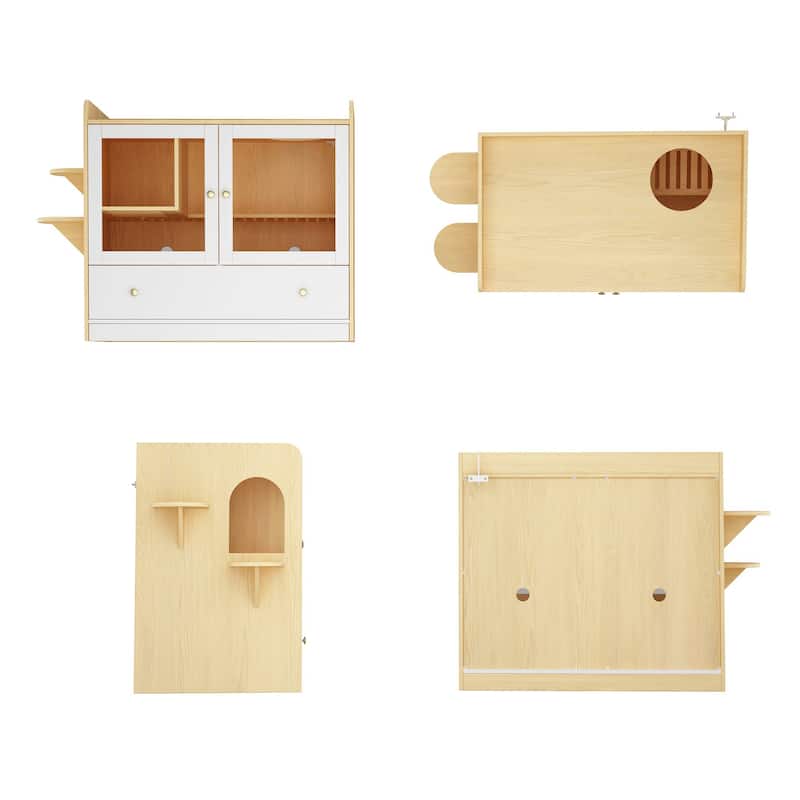 Multifunctional Pet Litter Box Cabinet Stylish Hideaway for Your Cat