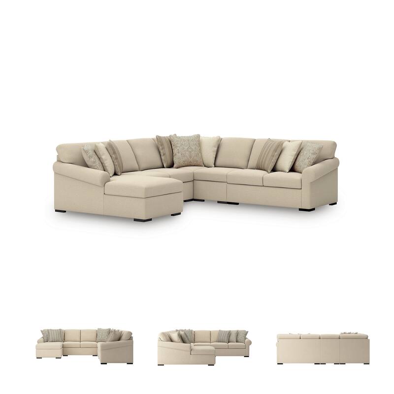 Signature Design by Ashley LadyMae Beige 5-Piece Sectional with Chaise