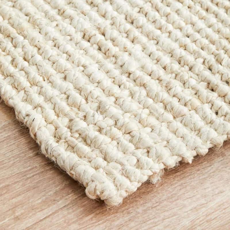 Delara Premium Handwoven Natural Fiber Area Rug Boucle 100% Jute excellent choice in high-traffic areas such as Living rooms