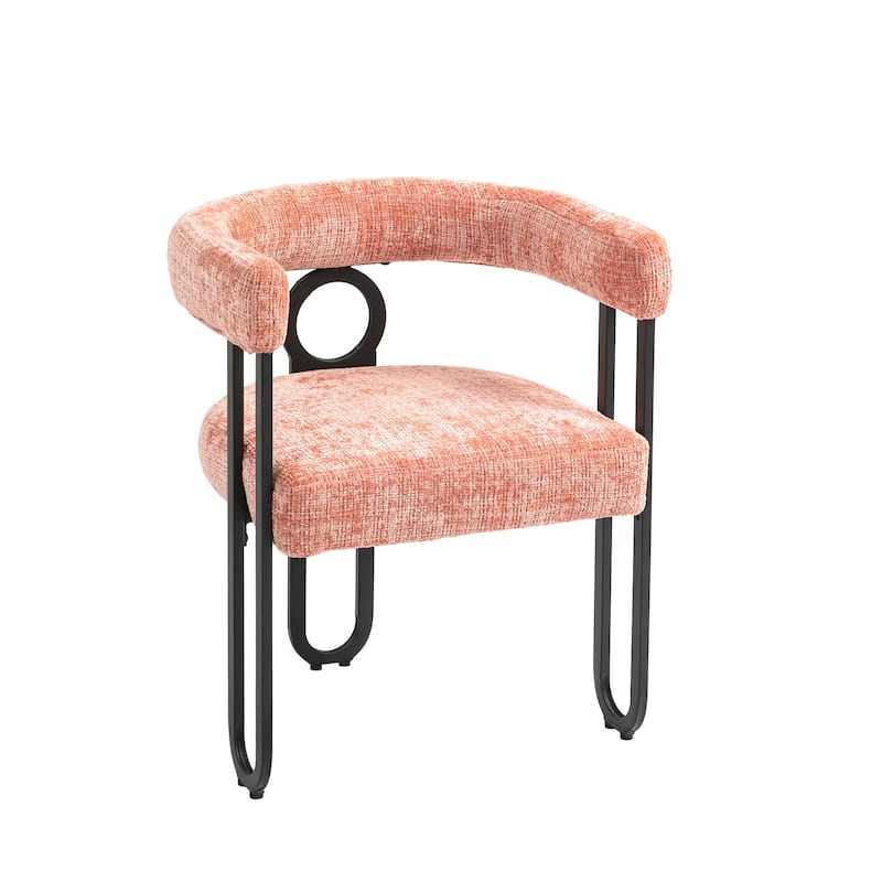 Upholstered Accent Chair Barrel Side Chair Set of 2