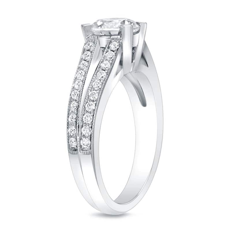 Auriya 14k Gold 1 1/4ctw Round Diamond Engagement Ring Certified (H-I. SI1-SI2)