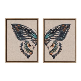 Sylvie Boho Butterfly Framed Canvas Art by Creative Bunch Studio
