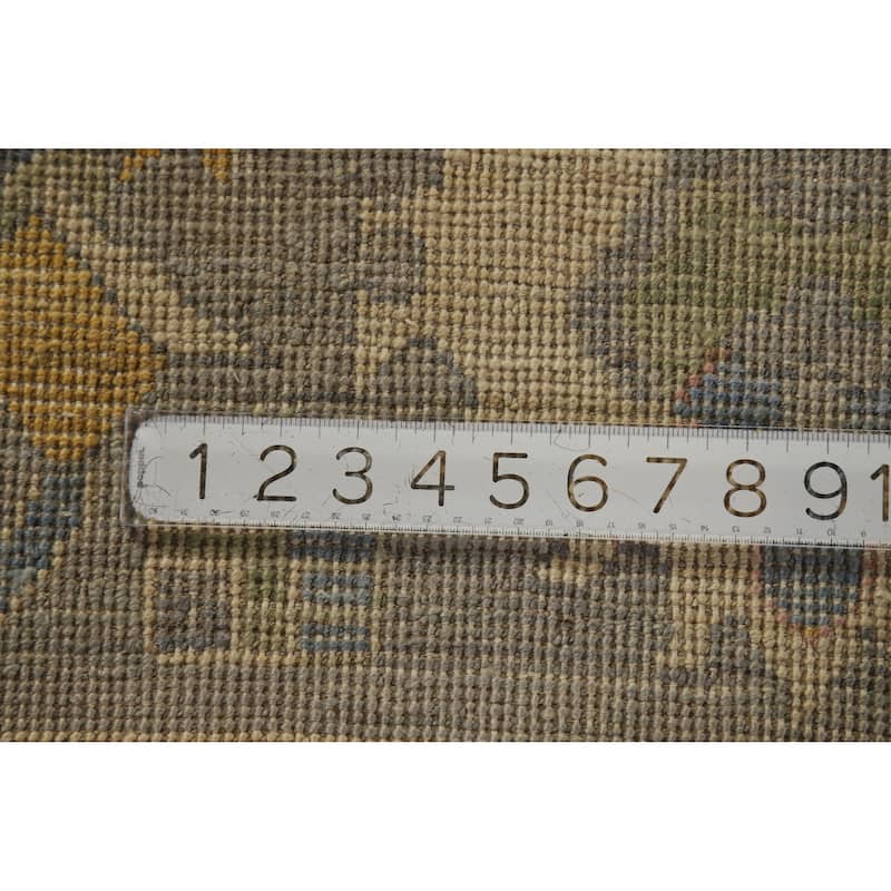 Hand Knotted Oriental 100% Wool Carpet Transitional All-Over Navy Blue & Blues Oushak Area Rug - 9' 9'' X 8' 2''