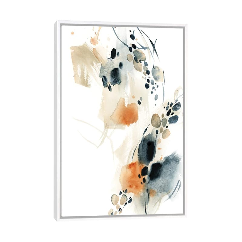 iCanvas "Abstract In Blue And Terracotta V" by Sophie Rodionov Framed Canvas Print - White - 40x26