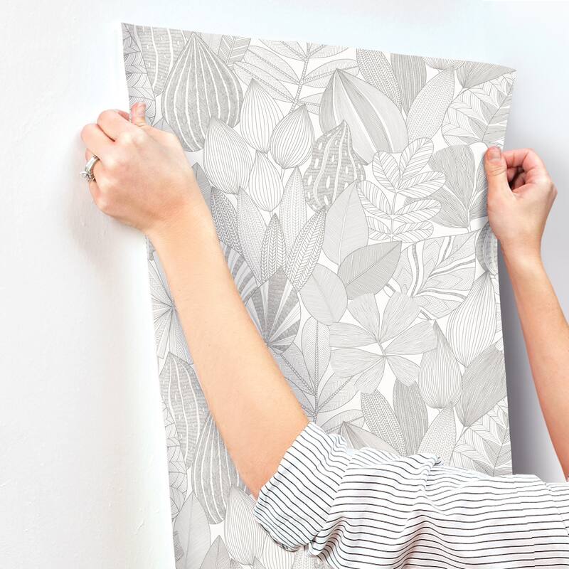 A-Street Prints Mathias Grey Botanical Wallpaper
