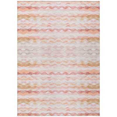 Indoor/ Outdoor Surfside Ombre Wave Washable Rug New
