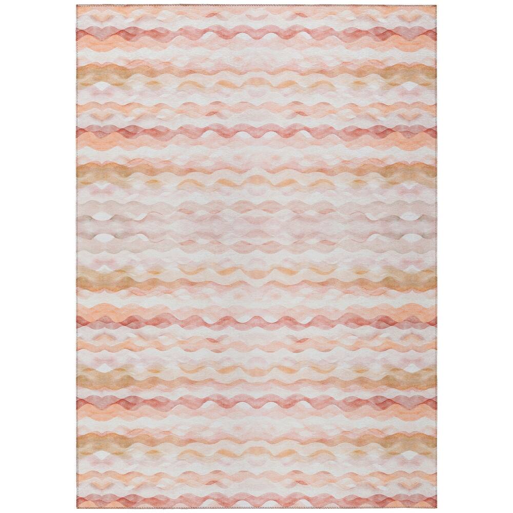 Indoor/ Outdoor Surfside Ombre Wave Washable Rug New