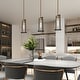 preview thumbnail 14 of 17, LALUZ Modern 1-Light Black Gold Kitchen Island Pendant Light with Clear Glass for Dining Room