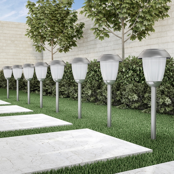 Pure Garden Solar Outdoor Path Lights Set of 8 Rechargeable Lights N A On Sale Bed Bath Beyond 24232538