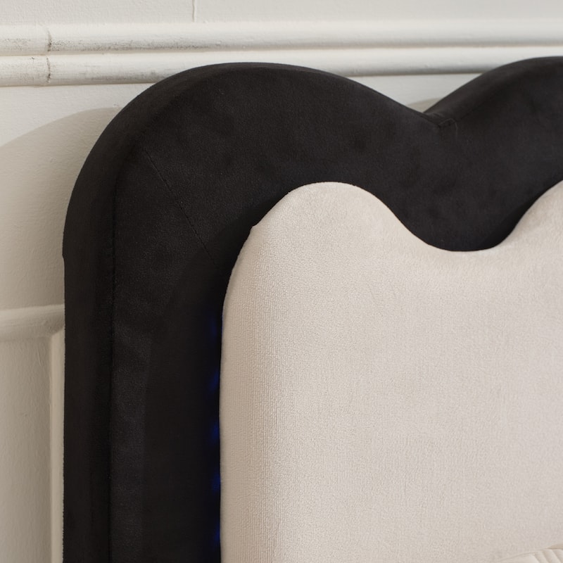 Upholstered Platform Bed Frame Queen Size with Headboard