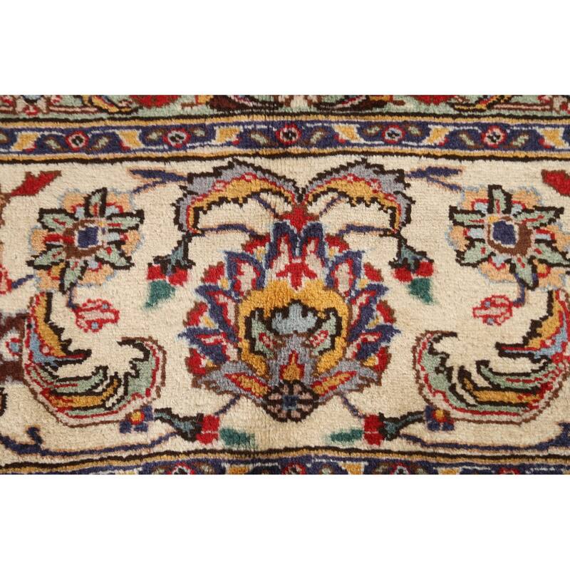 Hand Knotted Oriental 100% Wool Carpet Traditional All-Over Red Tabriz Area Rug - 16' 7'' X 10' 11''