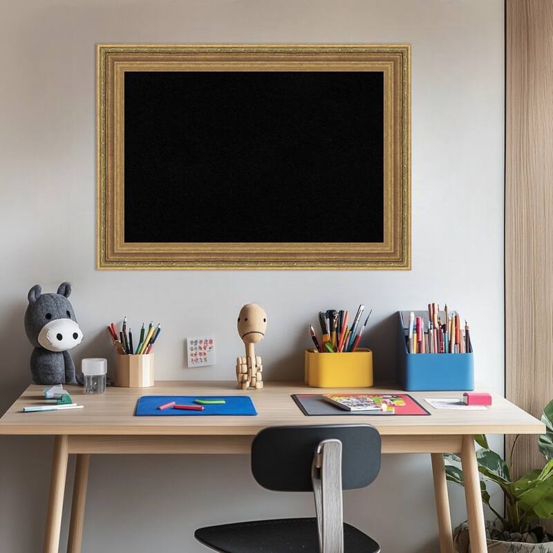 Elliot Gold Framed Cork Board - Bulletin Board, Organization Board, Pin Board