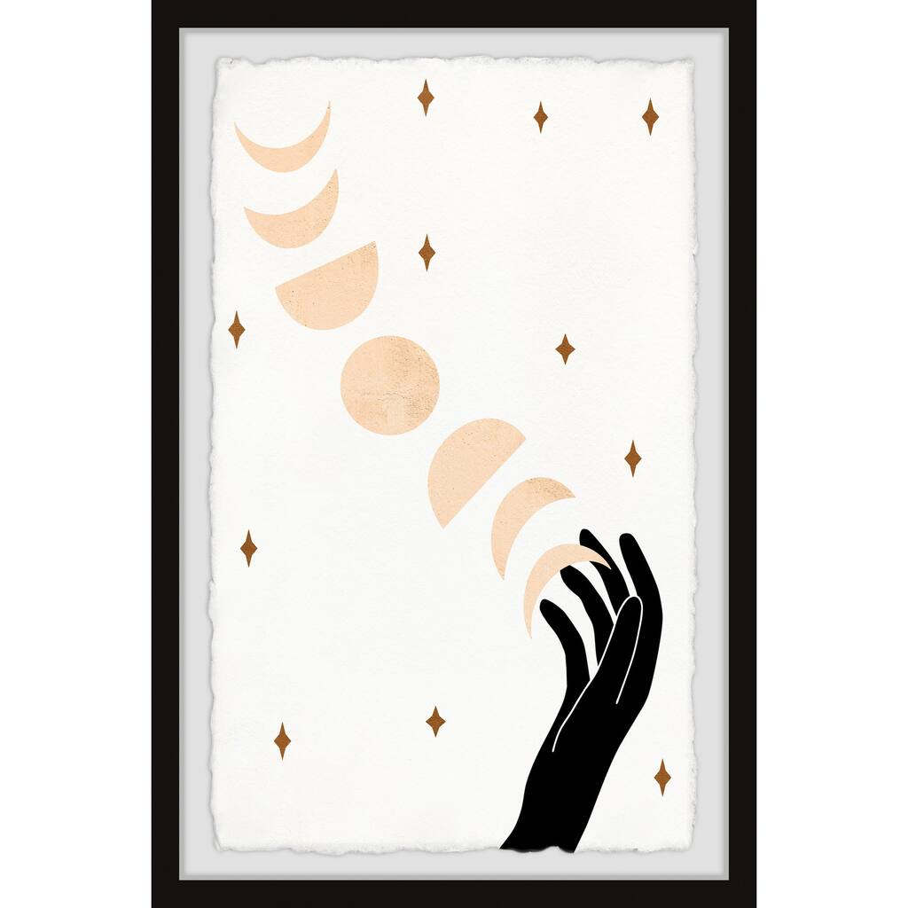 Moon on My Hand Framed Wall Art, Elegant Home Touch - Sophisticated Artwork for Refined Décor