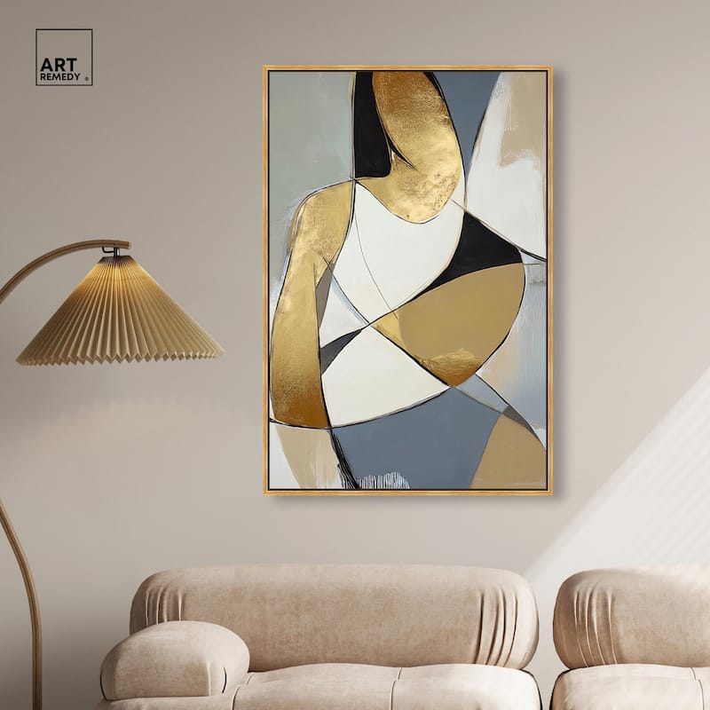 Gold Leaf Contours Canvas by Art Remedy