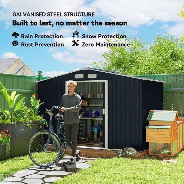 Outsunny Foundation Kit Outdoor Storage Shed - On Sale - Bed Bath