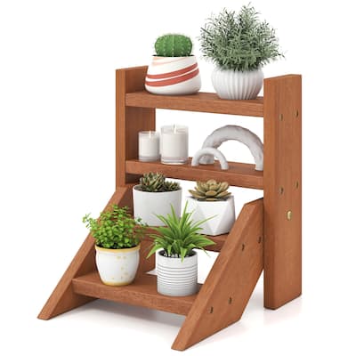 Costway 4-Tier Wood Small Flowerpot Holder Plant Stand for Multiple - See Details
