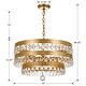 preview thumbnail 5 of 4, Perla 5 Light Antique Gold Chandelier - 22'' W x 14.25'' H