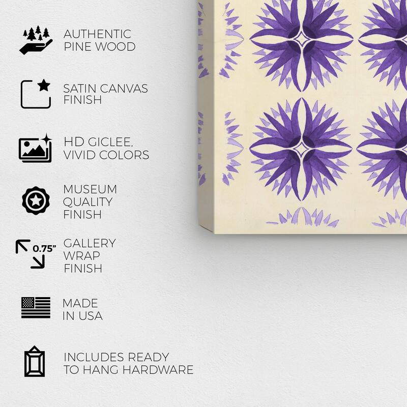 Wynwood Studio Canvas Abstract Floor Covering Lilac White and Cream White Traditional Wall Art Canvas Print