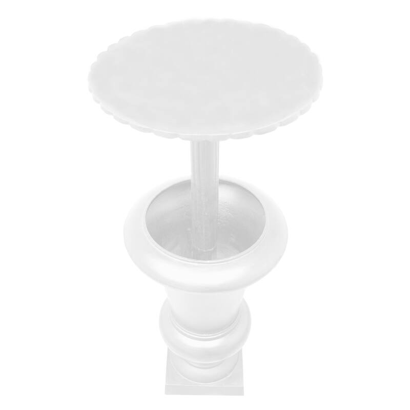 Ornate Round Cast Aluminum Metal 40-in Bird Bath and Planter Vase Combo