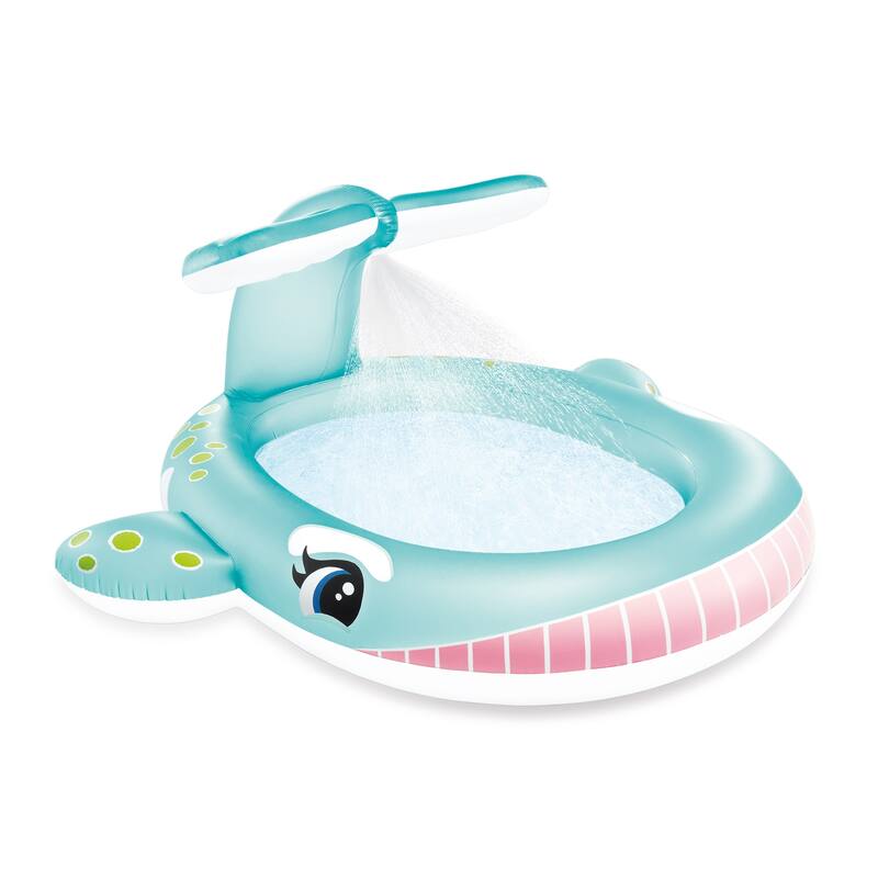 Intex 57440EP 79" x 77" x 36" Inflatable Whale Spray Kiddie Pool for Kids 2+ - 6.5