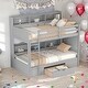preview thumbnail 2 of 24, Twin Size Bunk Bed with Built-in Shelves Beside both Upper and Down Bed and Large Storage Drawer,Multifunctional Bunk,2 Color
