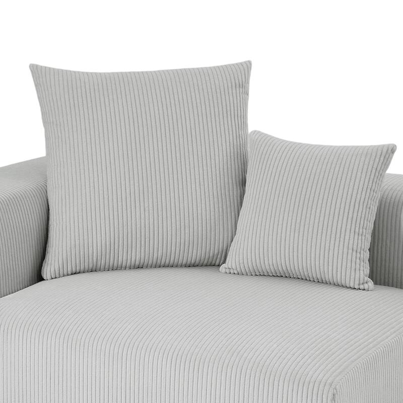 51"W Oversized Modular No Assembly Corduroy Accent Corner Chair