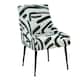 Irina Dining Chair Velvet Side Chair with Stainless Steel Leg - Black/White