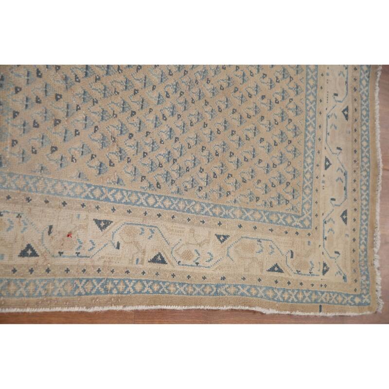 Hand Knotted Oriental 100% Wool Carpet Traditional All-Over Beige & Ivories Botemir Area Rug - 5' 10'' X 4' 11''