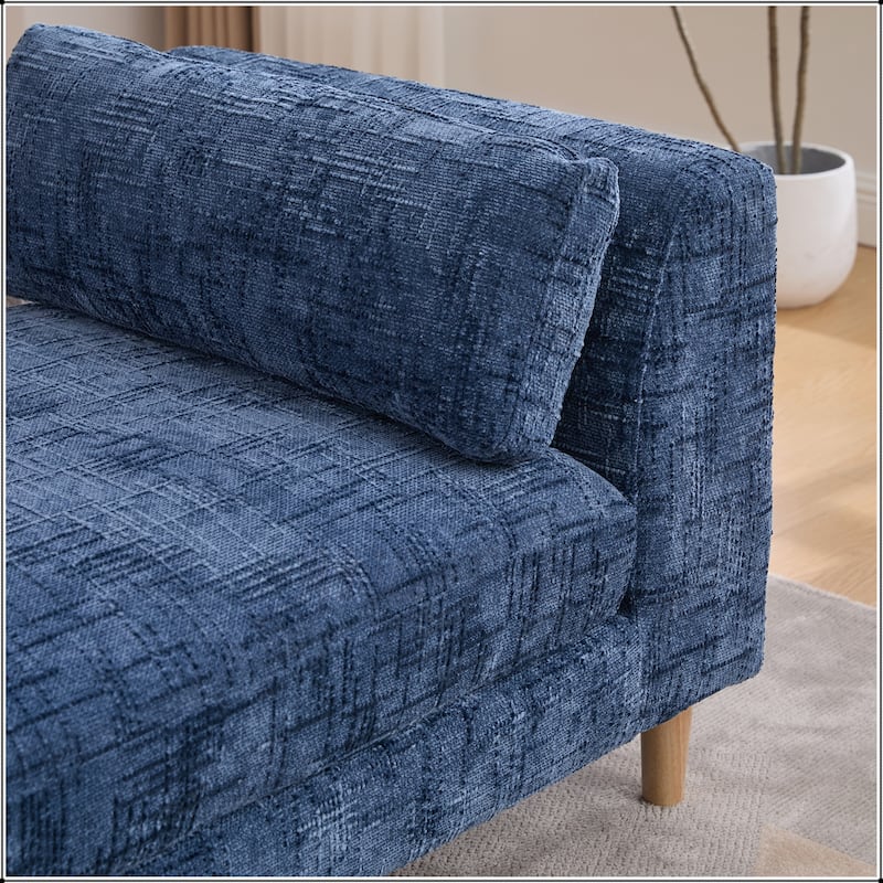 83.1"Wide Chenille Upholstered End of Bed Bench with Armrests