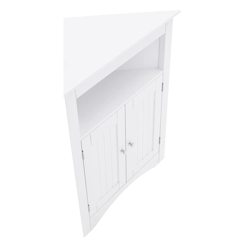 Sideboard Cabinet, Corner cabinet, Bathroom Floor Corner Cabinet with Doors and Shelves, Kitchen, Free Standing Storage Cabinet