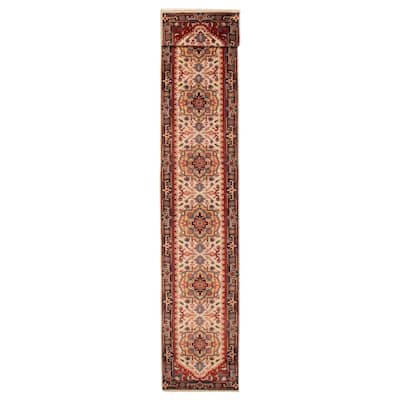 ECARPETGALLERY Hand-knotted Serapi Heritage Cream Wool Rug - 2'6 x 15'9