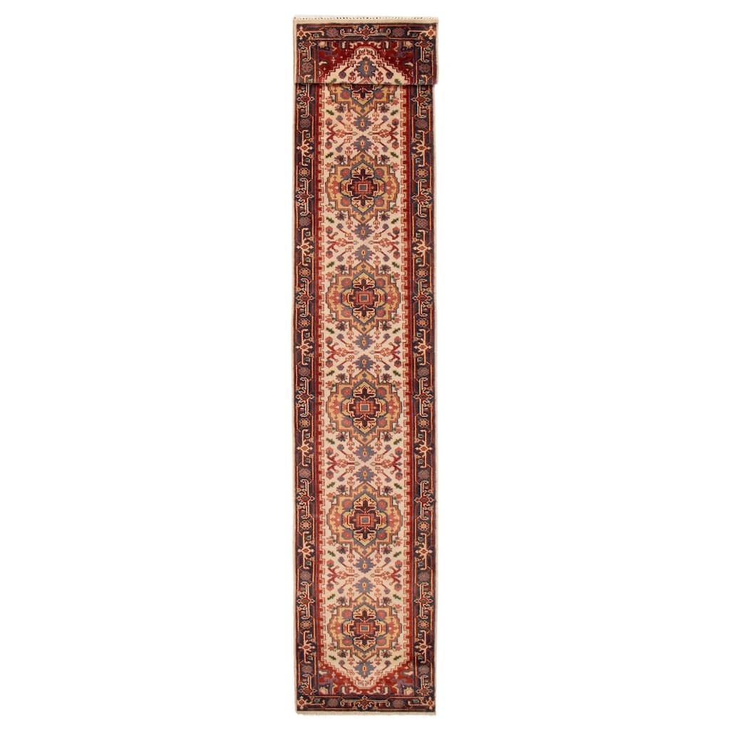 ECARPETGALLERY Hand-knotted Serapi Heritage Cream Wool Rug - 2'6 x 15'9