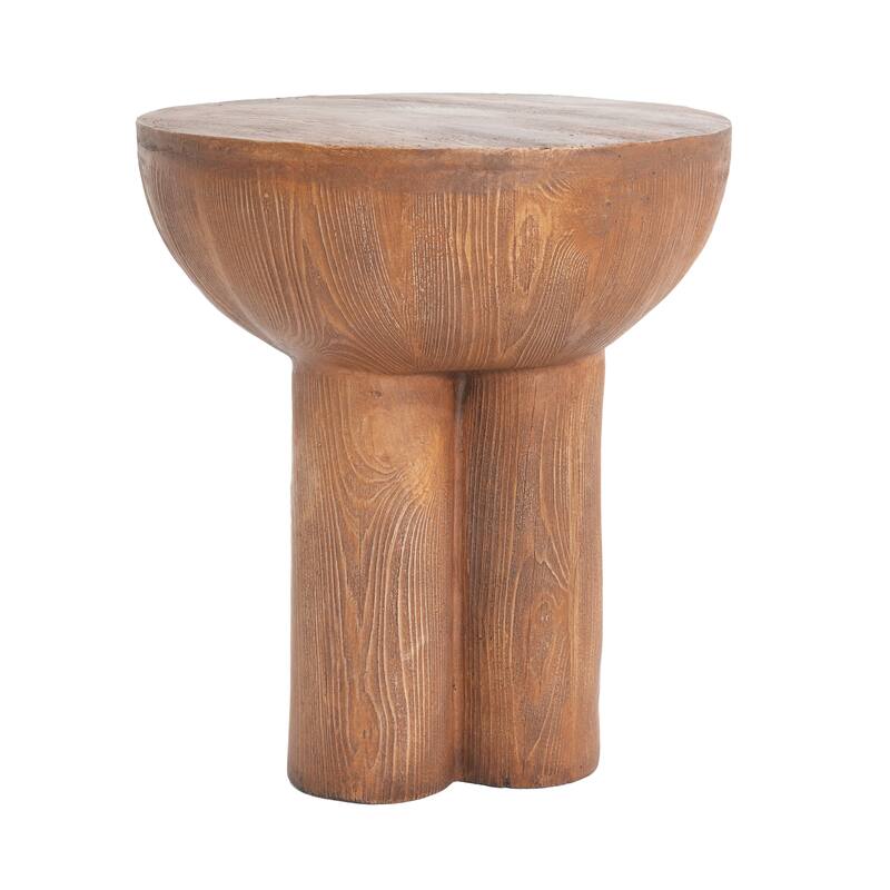 Christopher Knight Home - Marchand MGO Patio Three-Legged Wood-Grain Round Side Table