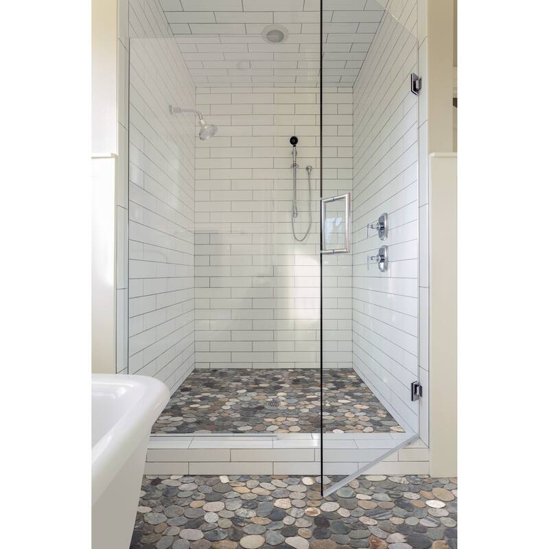 Sliced Pebble 11 in. x 11 in. Mesh-Mounted Mosaic Wall and Floor Tile