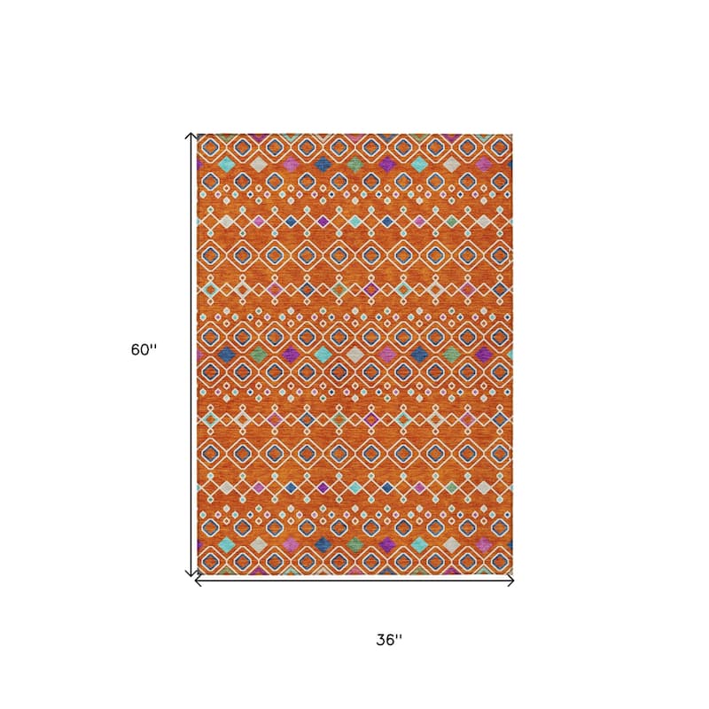 HomeRoots Geometric Modern Rectangle Outdoor Rug