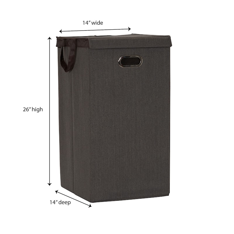 Household Essentials Laundry Hamper with Lid - 14.0"L x 14.0"W x 26.0"H