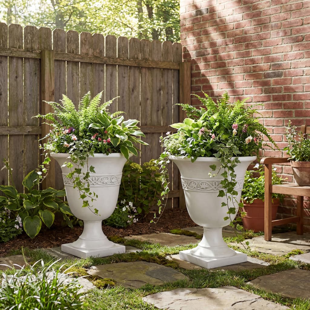 Christopher Knight Home Nerida MGO and Fiberglass Outdoor Planter with Drainage Stopper