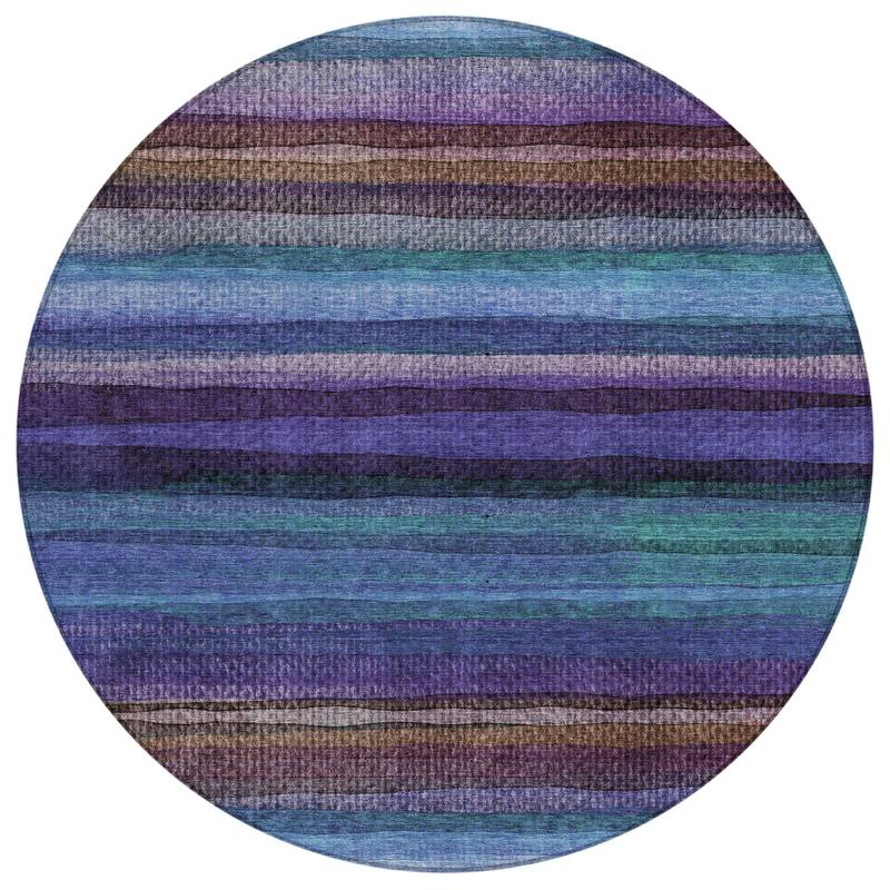 HomeRoots Striped Transitional Rectangle Outdoor Rug