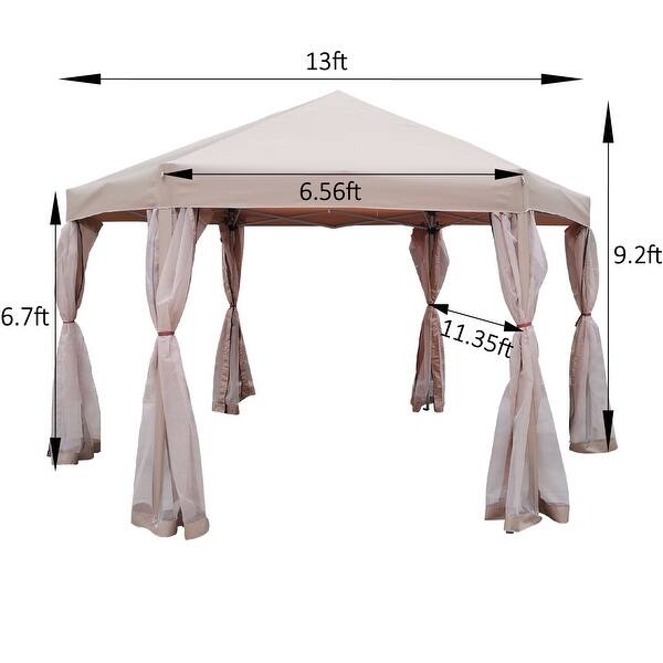 PopUp Gazebo Tent Outdoor Canopy Hexagonal Canopies Bed Bath