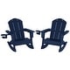 preview thumbnail 46 of 73, Laguna Kids Outdoor Poly Adirondack Rocking Chair with Cup Holder (Set of 2) Navy Blue