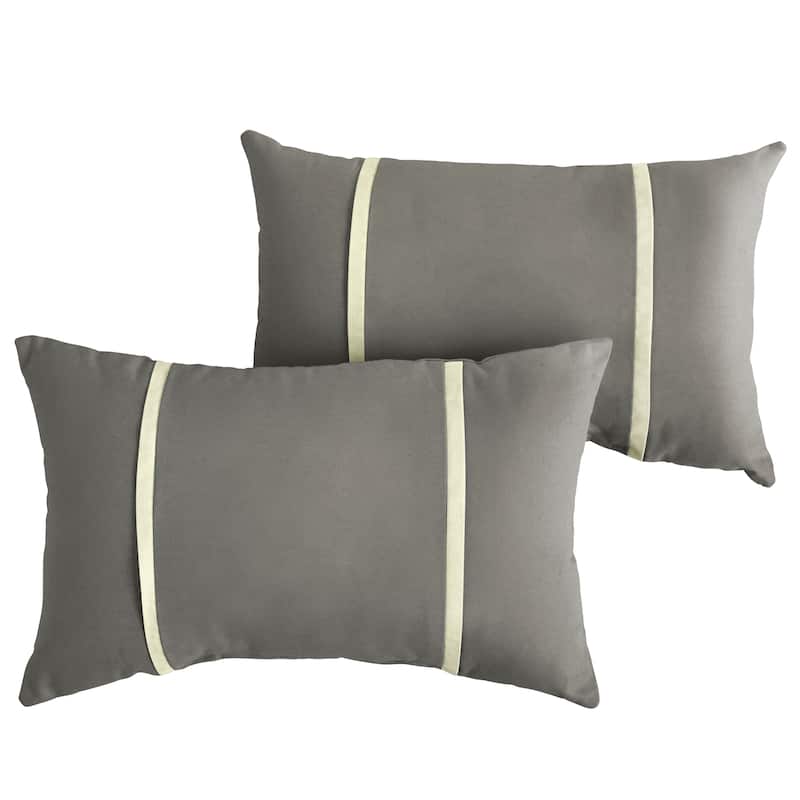 Sorra Home Sunbrella Outdoor Double Petite Flange Pillow Set of 2
