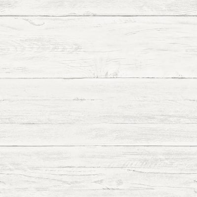 Wood Paneling Perlmutter Jared Off-White Shiplap 33' L X 20.5 W Peel and Stick Wallpaper Roll