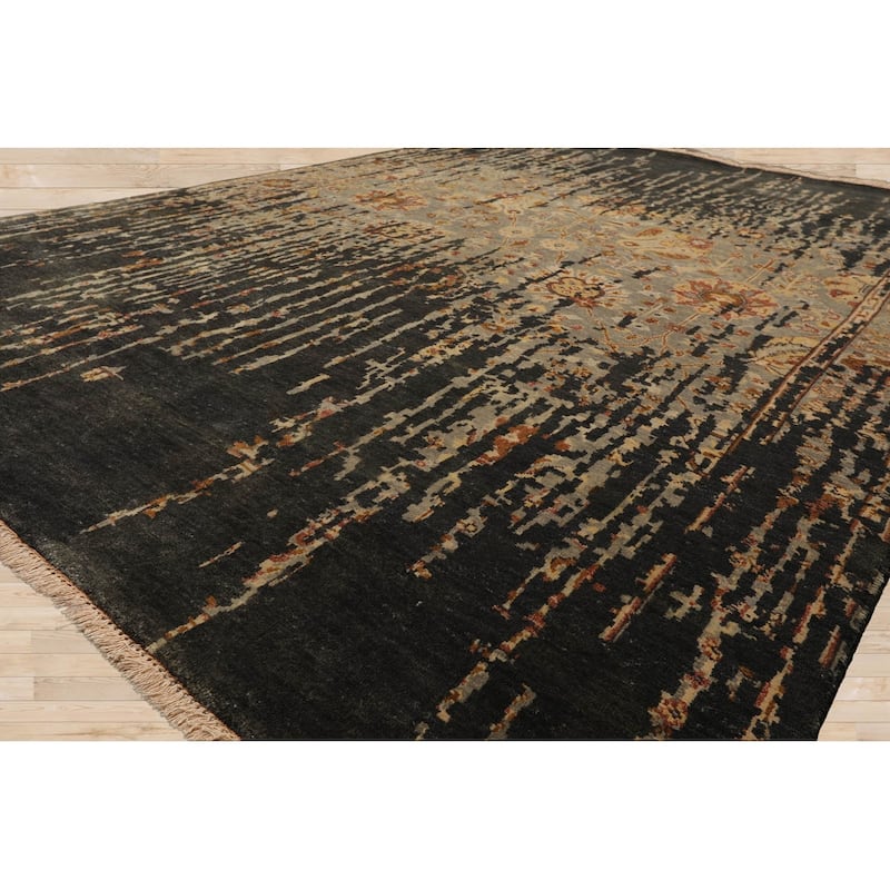 Premium Quality Peach Hand Knotted Traditional Oushak Wool Area Rug - 6' x 8' 8''