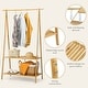 preview thumbnail 9 of 8, Gymax Bamboo Garment Rack Clothes Hanging Rack w/2-Tier Storage Shelf