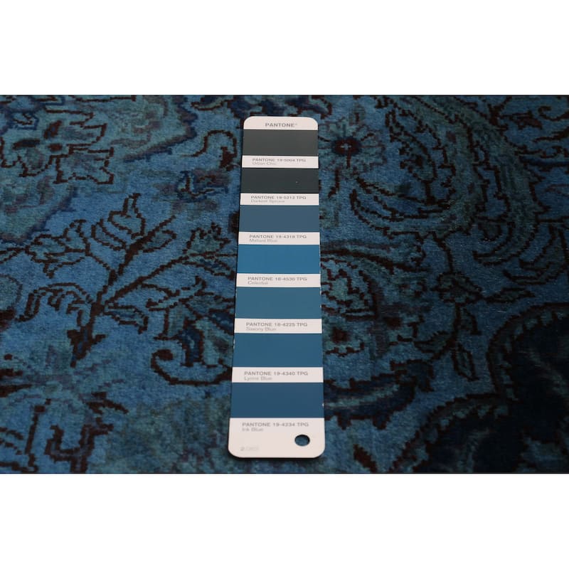 ECARPETGALLERY Hand-knotted Vibrance Dark Blue Wool Rug - 9'2 x 12'0