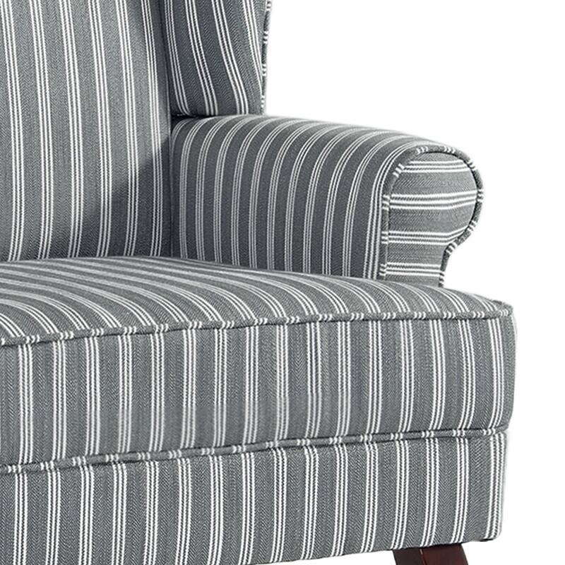 2 Set Traditional Rolled Arm Wing Back Accent Chair