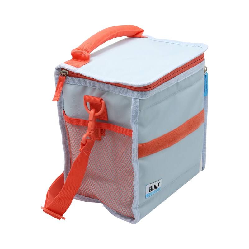 BUILT IceHouse Gel Cube Polyester Freezable Lunch Tote - Ice Blue Living Coral